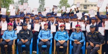 निर्वाचन प्रहरीलाई सम्मान तथा प्रमाणपत्र वितरण
