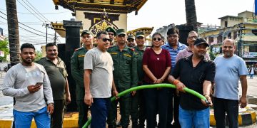 घण्टाघर क्षेत्रमा डमकलद्वारा सरसफाइ, हरियाली अभियान निरन्तर